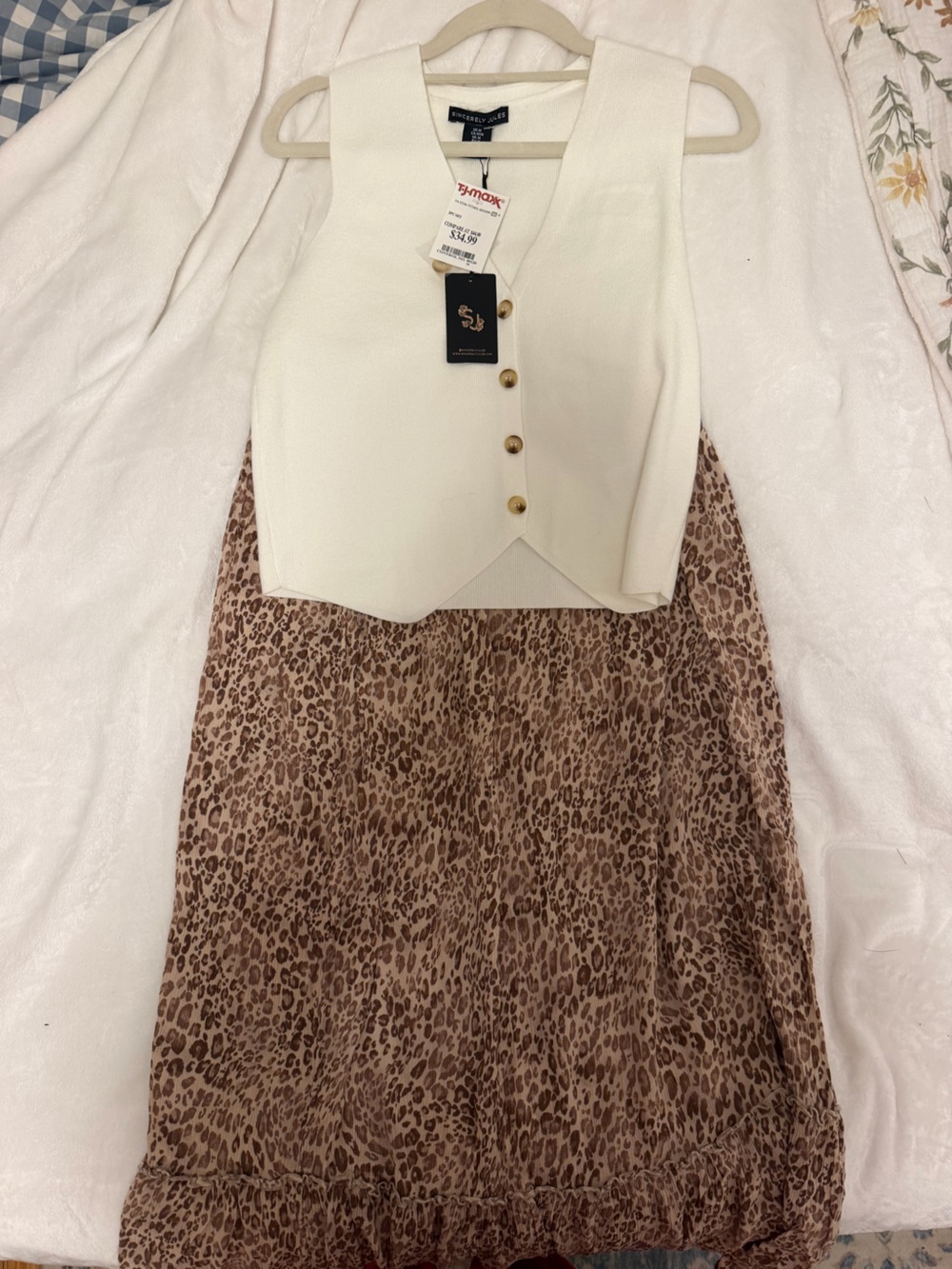 Sincerely Jules Leopard Print Midi Skirt in Tan and Brown